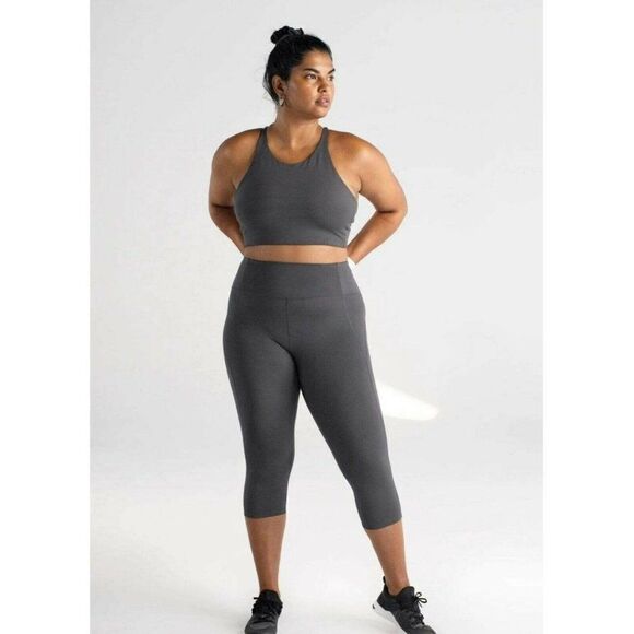 GIRLFRIEND COLLECTIVE Topanga Low Impact Longline Sports Bra Shadow Gray XS,S,L - Picture 6 of 12